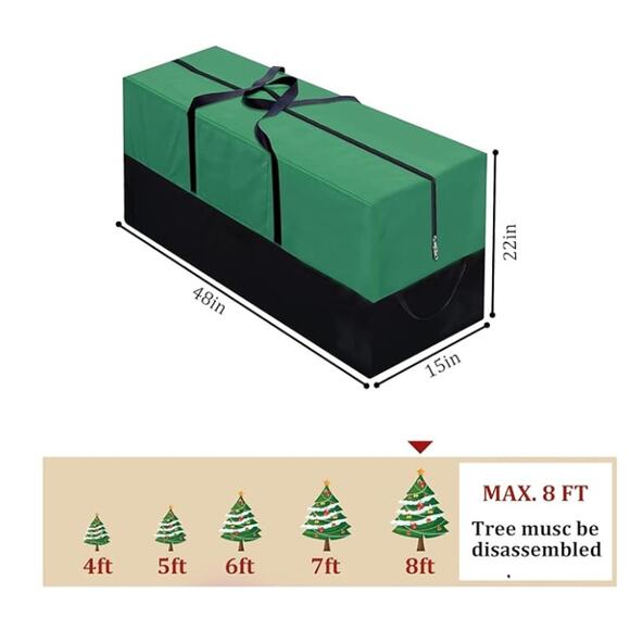 Christmas Tree Storage Bag, Fits Up 8 Ft Tall Heavy Duty Handles & Zipper - Picture 3 of 6